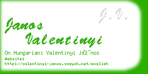 janos valentinyi business card